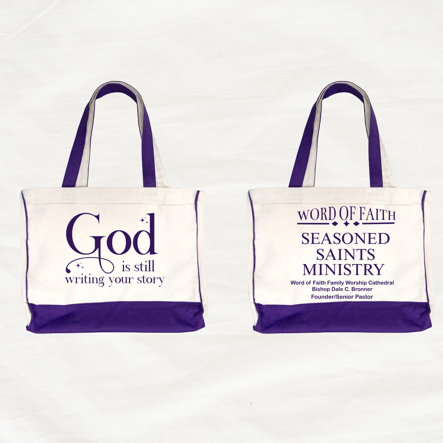 Season Saints Purple and White Tote