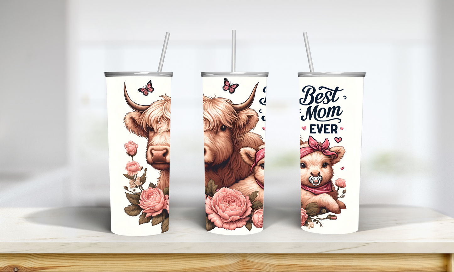 Highland Cows Best Mom Ever Tumbler