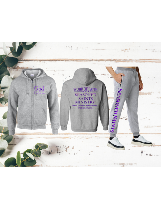 Grey Seasoned Saints Zip Hoodie Sweatsuit
