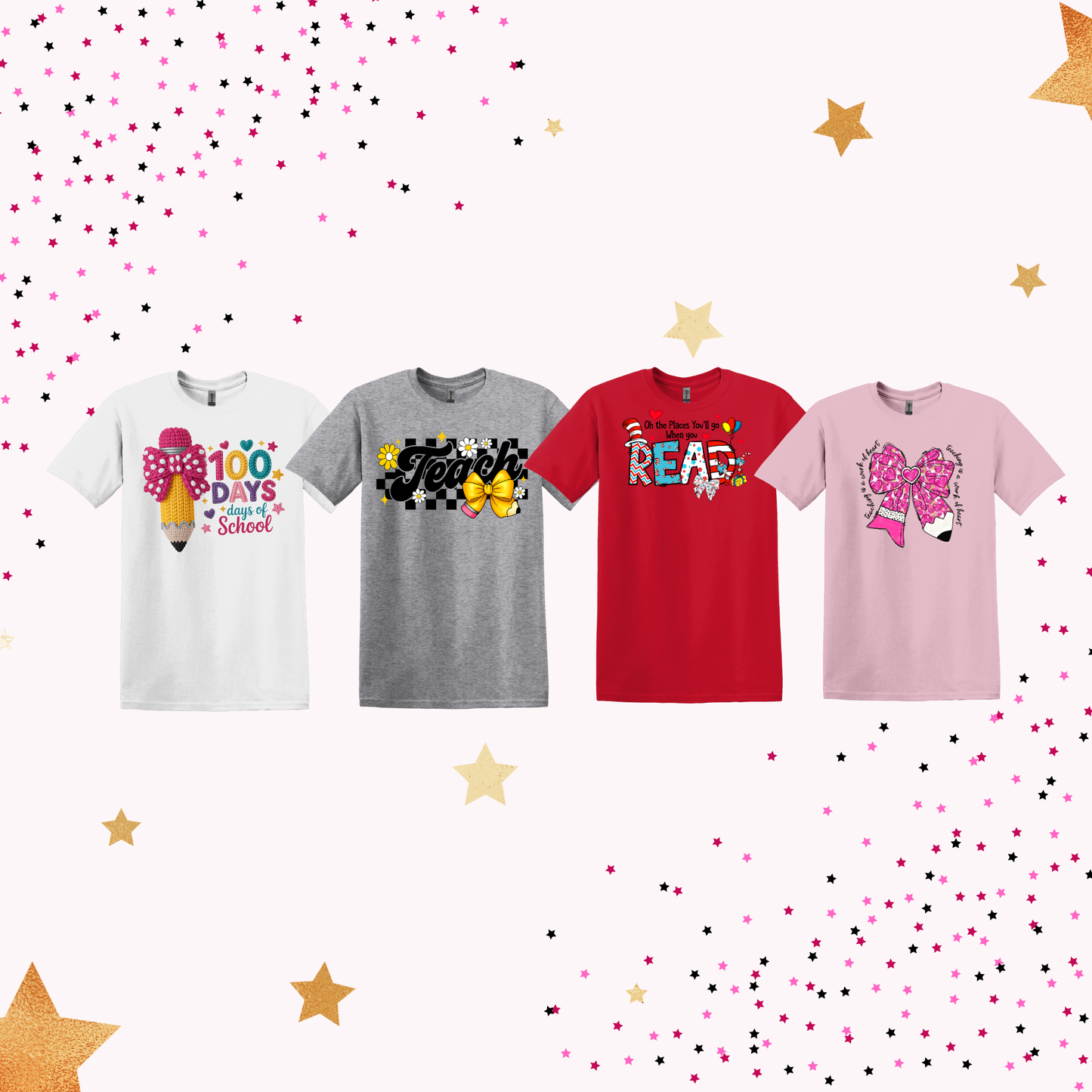 Tee-cher Bow Shirt Bundle (Available until Feb. 1)