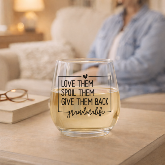 Grandma Life Short Wine Glass