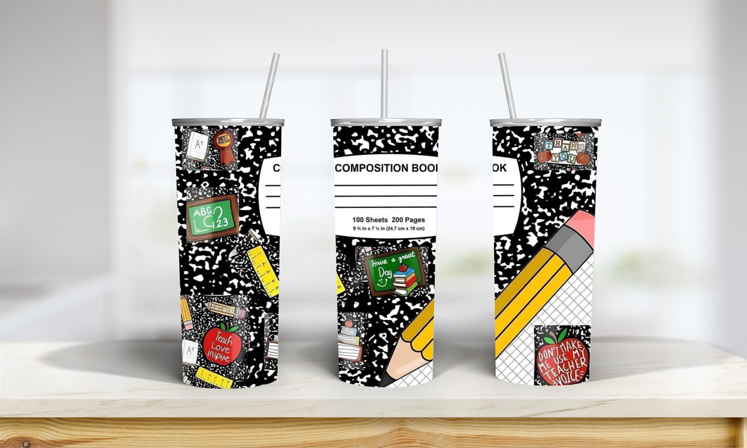 Composition Tumbler with Graphics