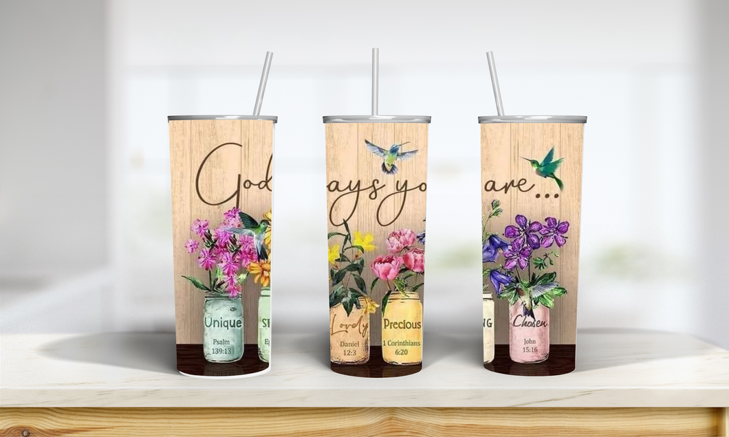 God Says Tumbler Mason Jar Design