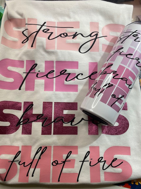 She Is T-shirt and Tumbler